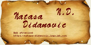 Nataša Didanović vizit kartica